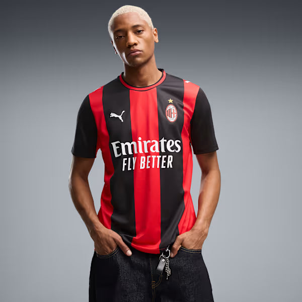 Milan Home 26/27 Torcedor Puma - Vermelho e Preto