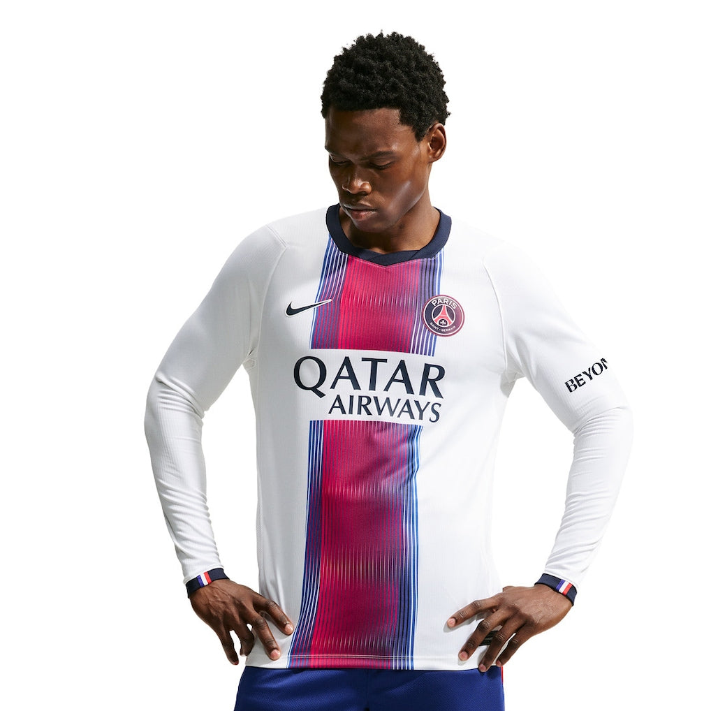PSG Away 26/27 Manga Longa Torcedor Nike - Branca e Vermelho
