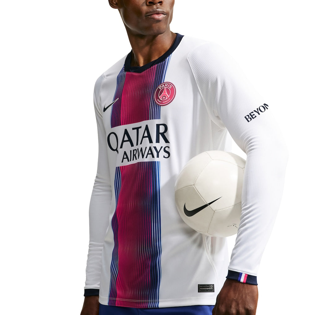 PSG Away 26/27 Manga Longa Torcedor Nike - Branca e Vermelho