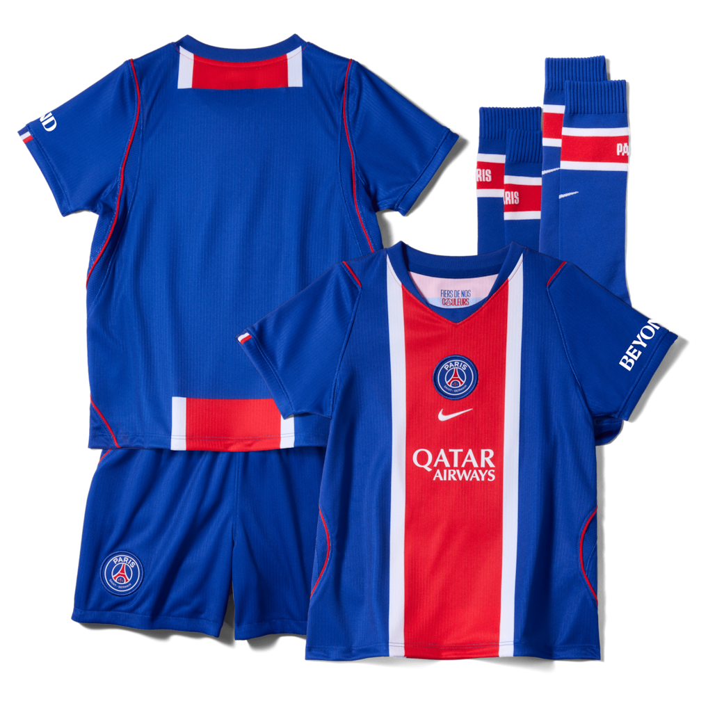 Kit Infantil PSG Home 26/27 - Azul e Vermelho