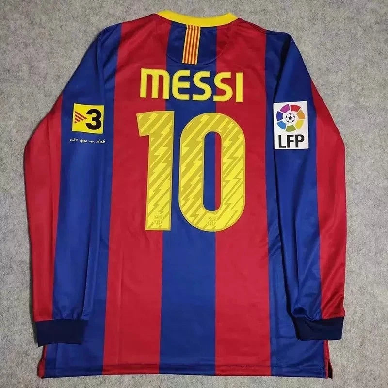 Barcelona Home Retrô 10/11 Manga Longa Nike - Grená