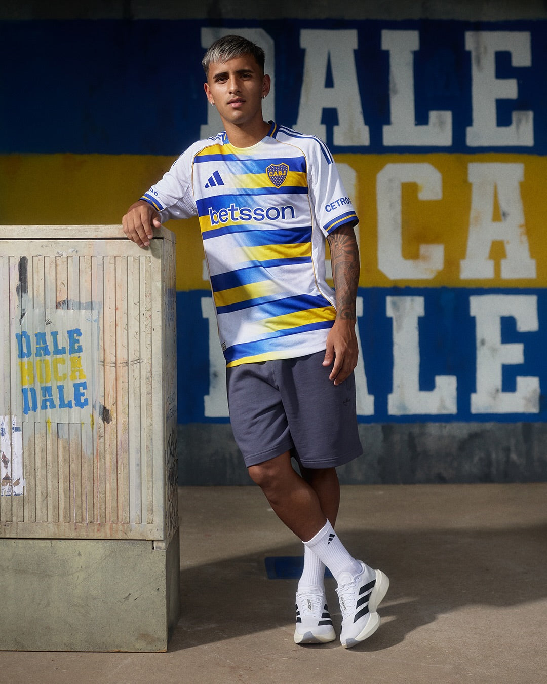 Boca Jrs Third 26/27 Jogador Masculino Adidas - Branco, Azul e Amarelo