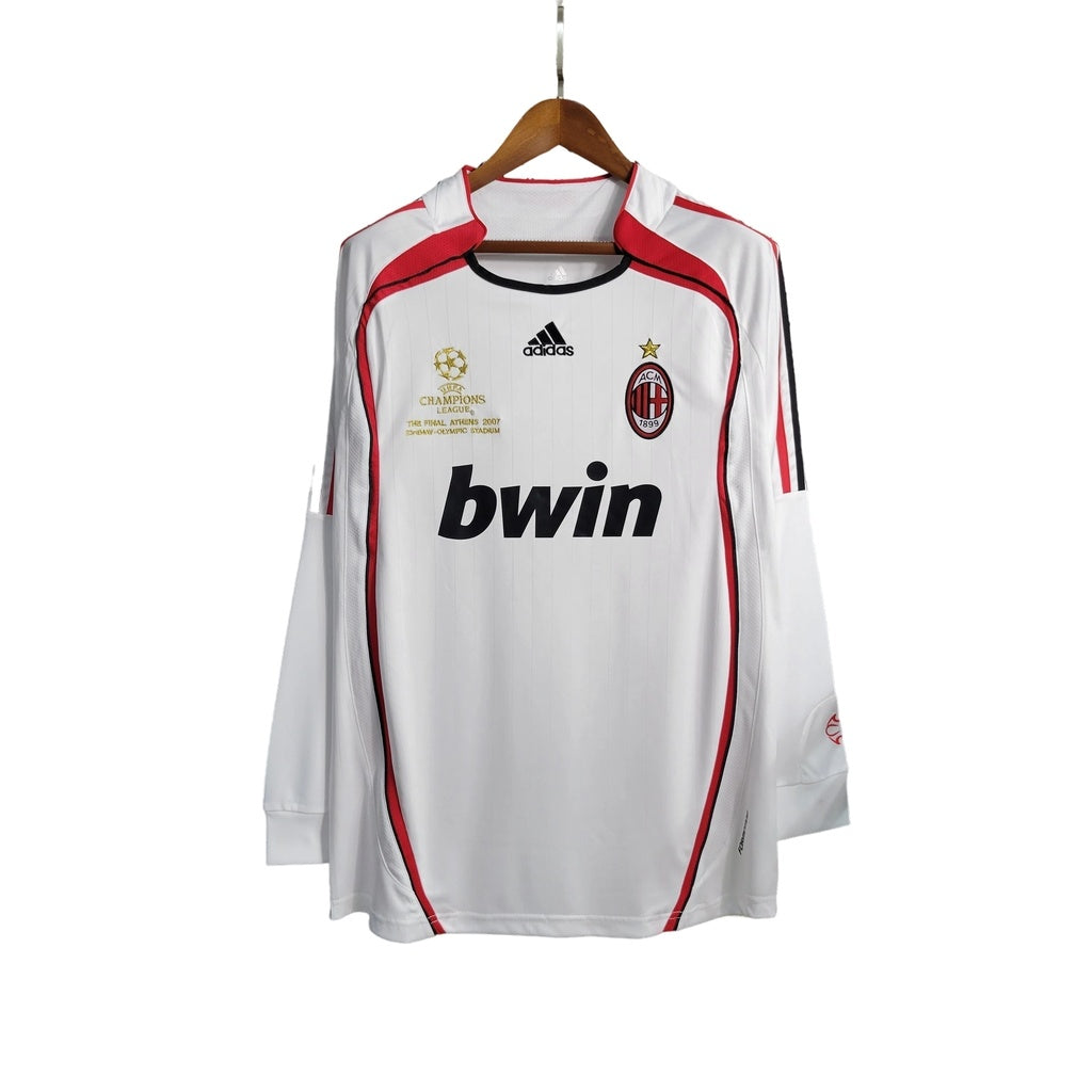 Milan Away Retrô 06/07 Manga Longa Adidas - Branco