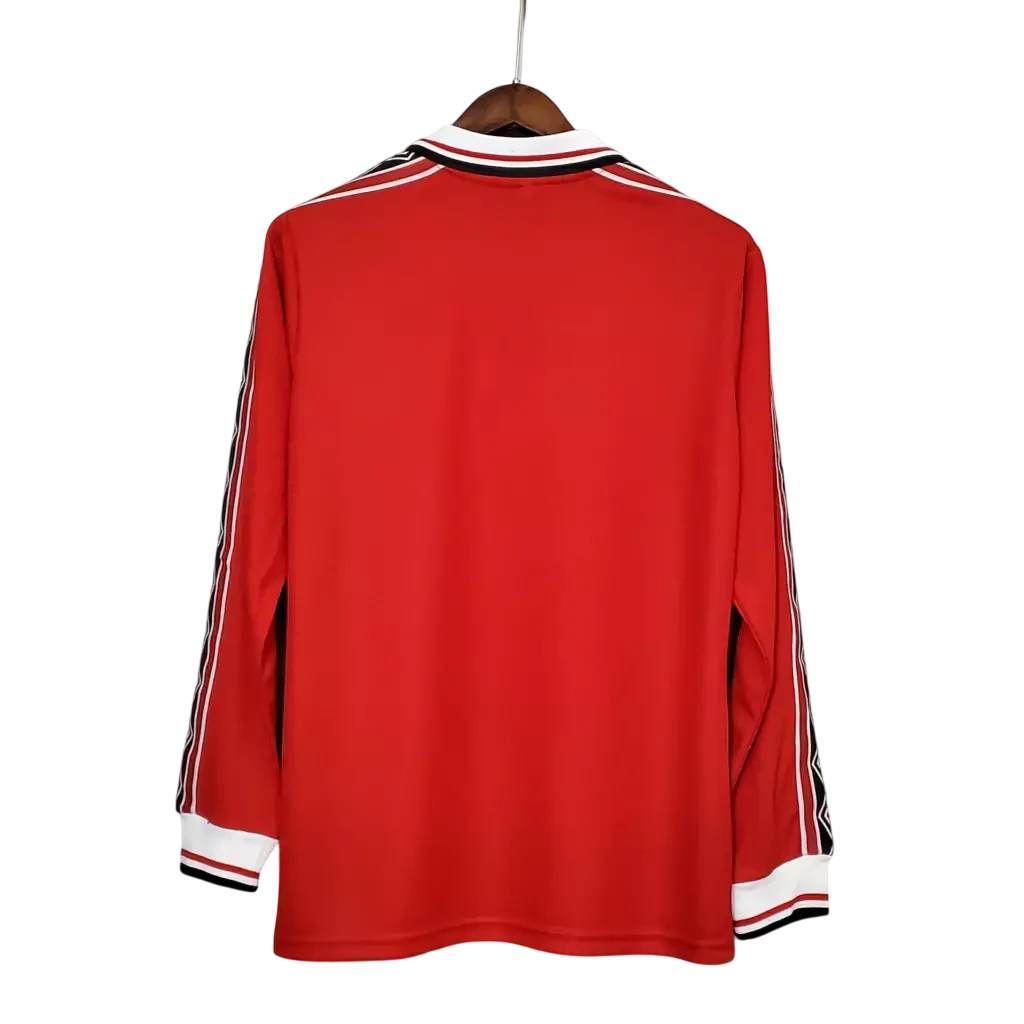 Manchester United Home 1998/99 Manga Longa Umbro - Vermelho