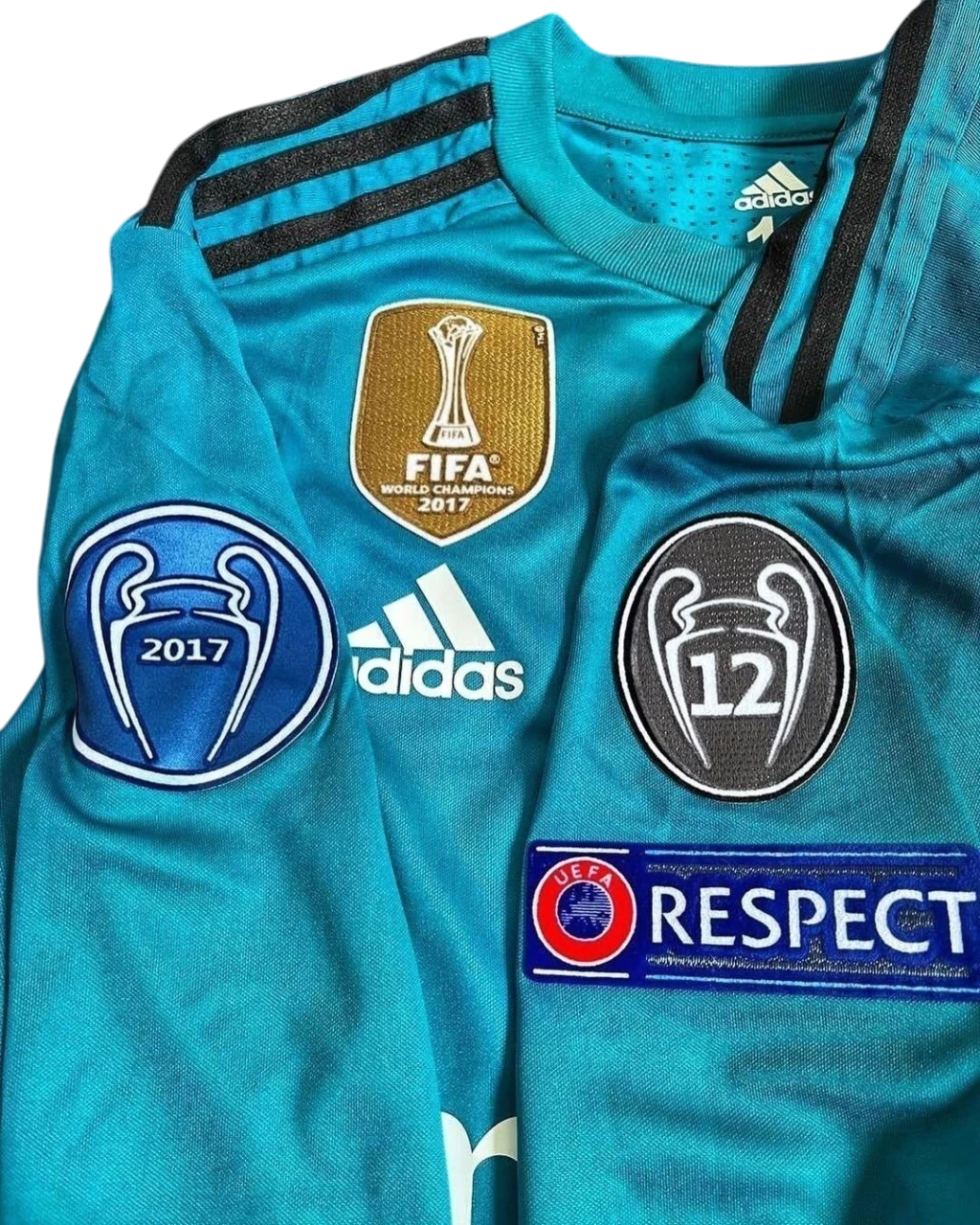 Real Madrid Away Retrô Manga Longa 17/18 Adidas - Azul
