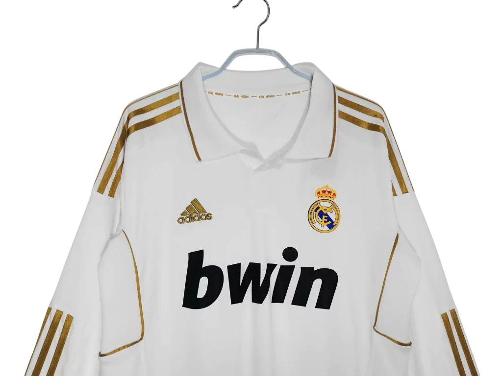 Real Madrid Home Retrô 11/12 Manga Longa Adidas - Branco