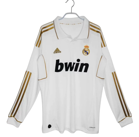 Real Madrid Home Retrô 11/12 Manga Longa Adidas - Branco