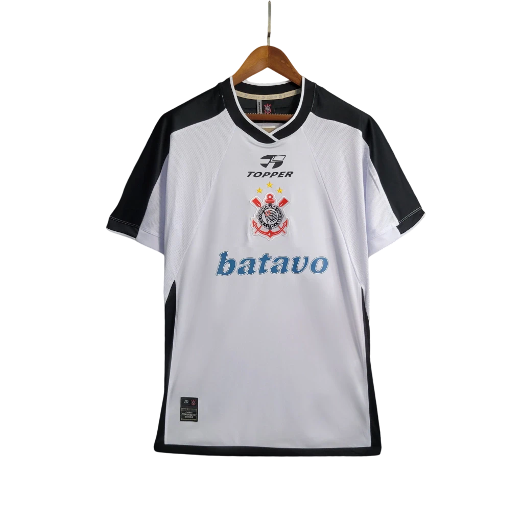 Corinthians Retrô Home 2000 Topper Masculina - Preta e Branca