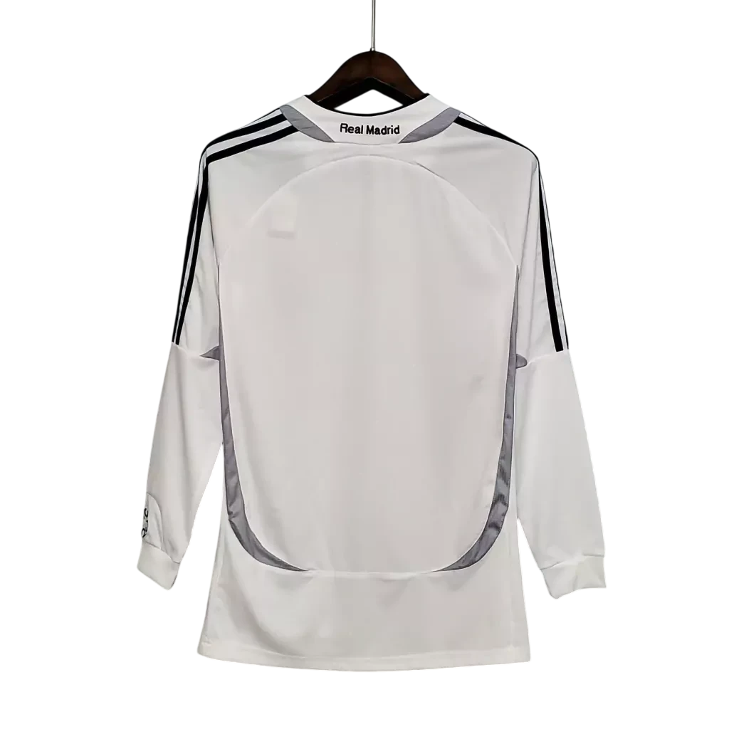 Real Madrid Home Retrô 06/07 Manga Longa Adidas - Branco