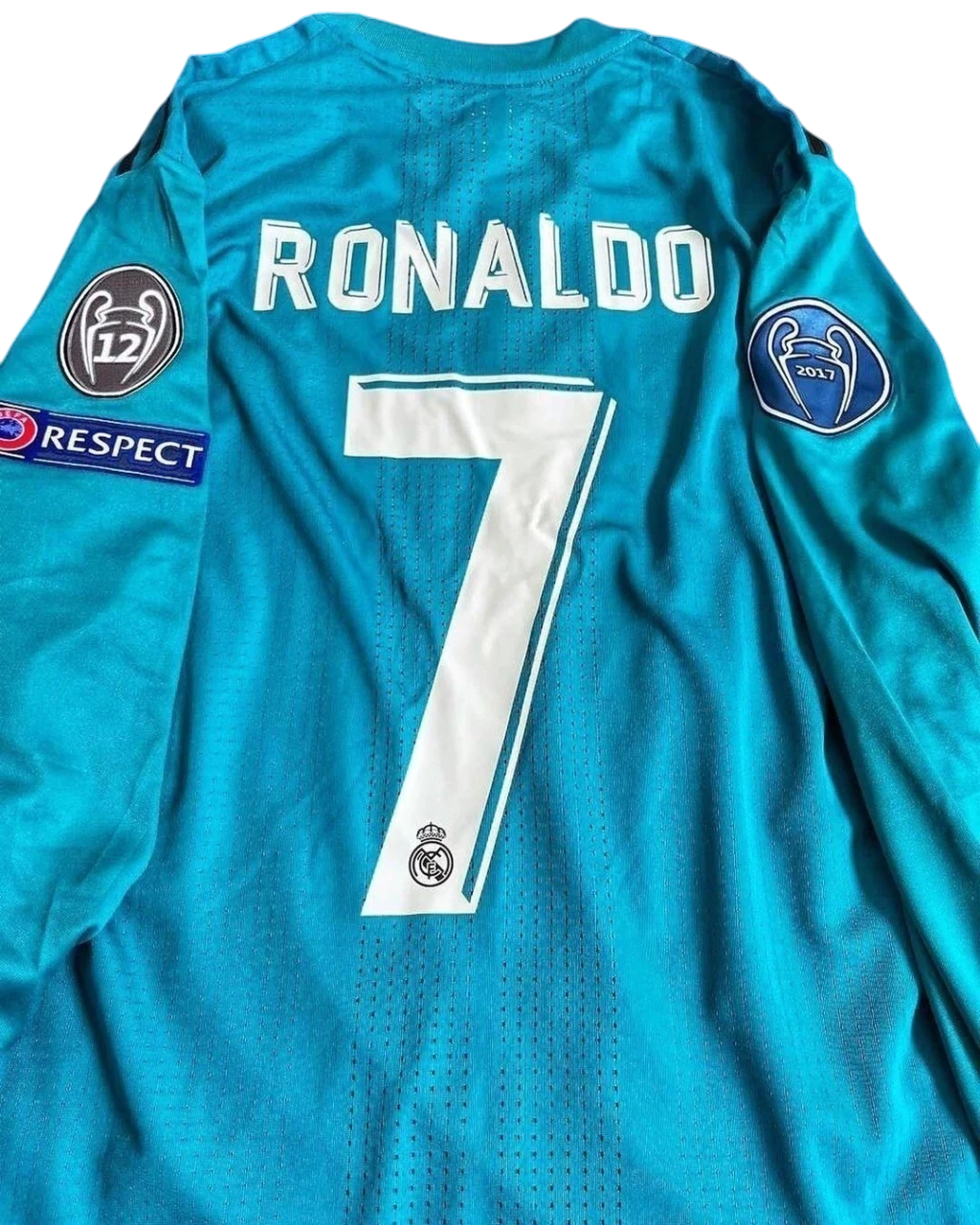 Real Madrid Away Retrô Manga Longa 17/18 Adidas - Azul