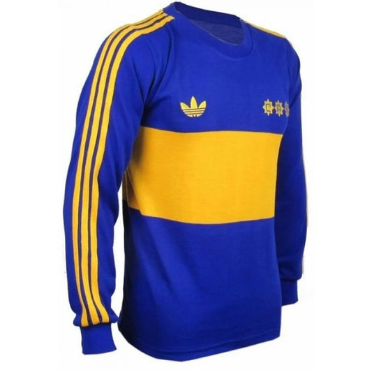 Boca Juniors Home Retrô Manga Longa 1981 Adidas - Azul